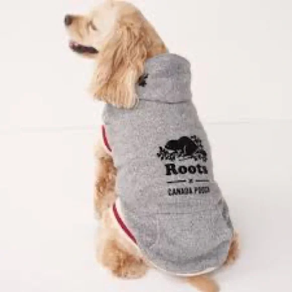 Roots Canada Pooch size 10 dog coat jacket sweater grey hoodie